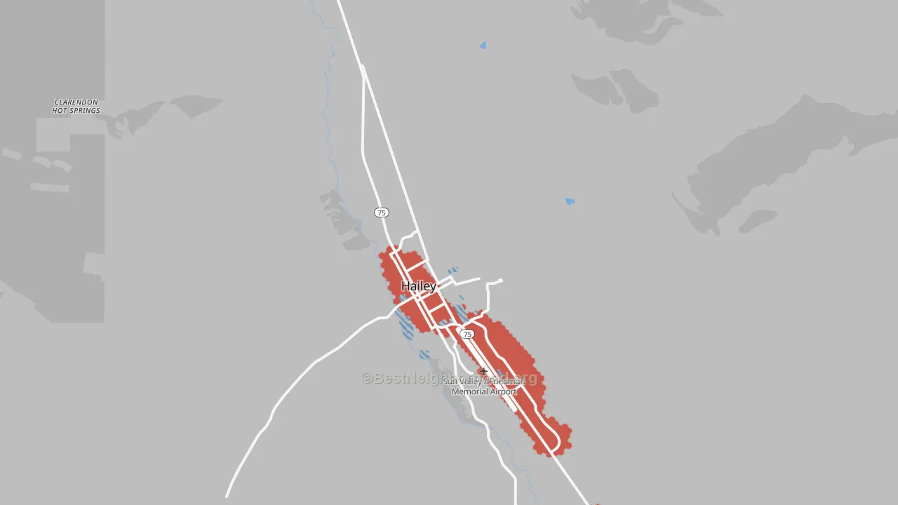 Transit Grade map of Hailey, ID