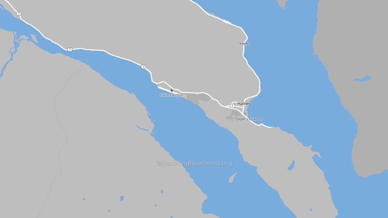 Transit Grade map of Haines Borough, AK