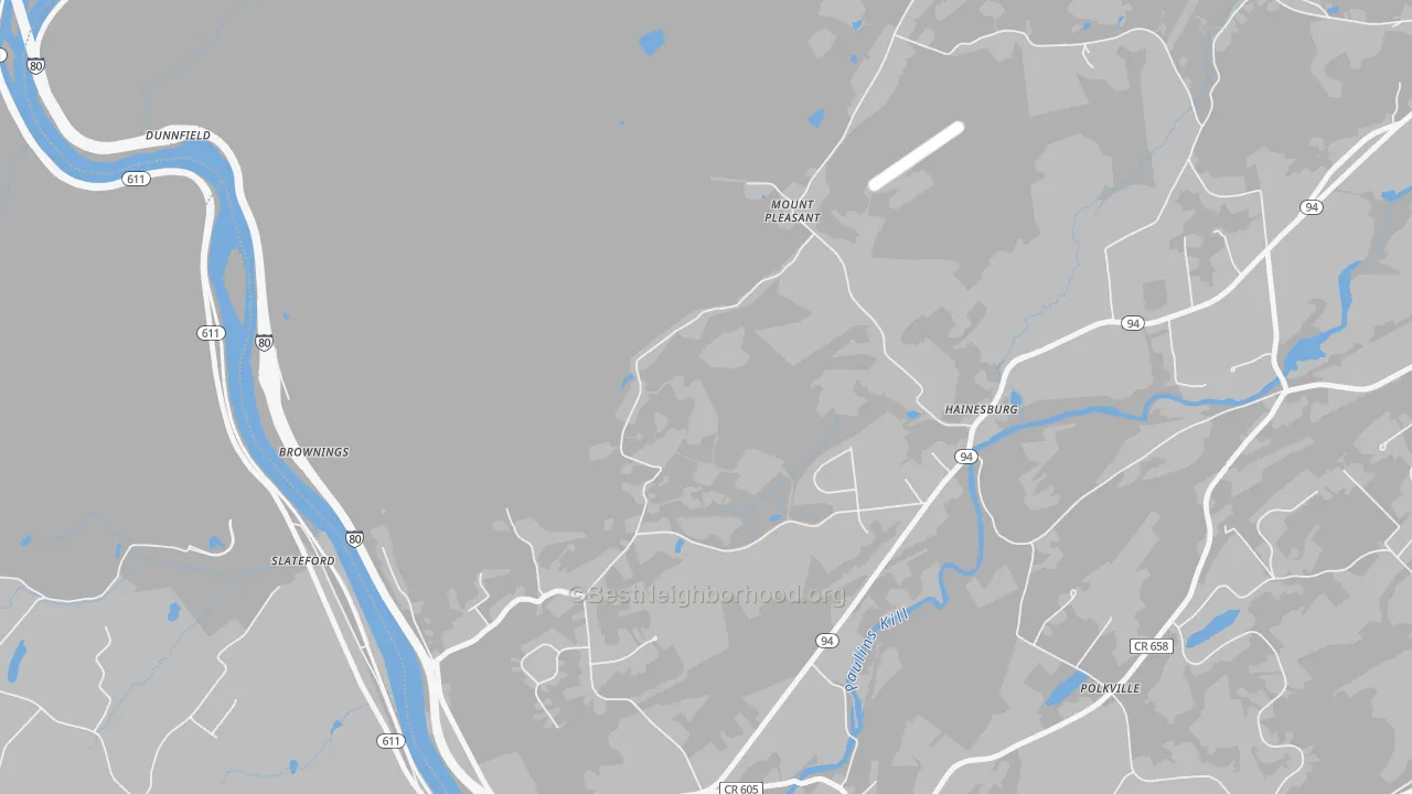 Transit Grade map of Hainesburg, NJ