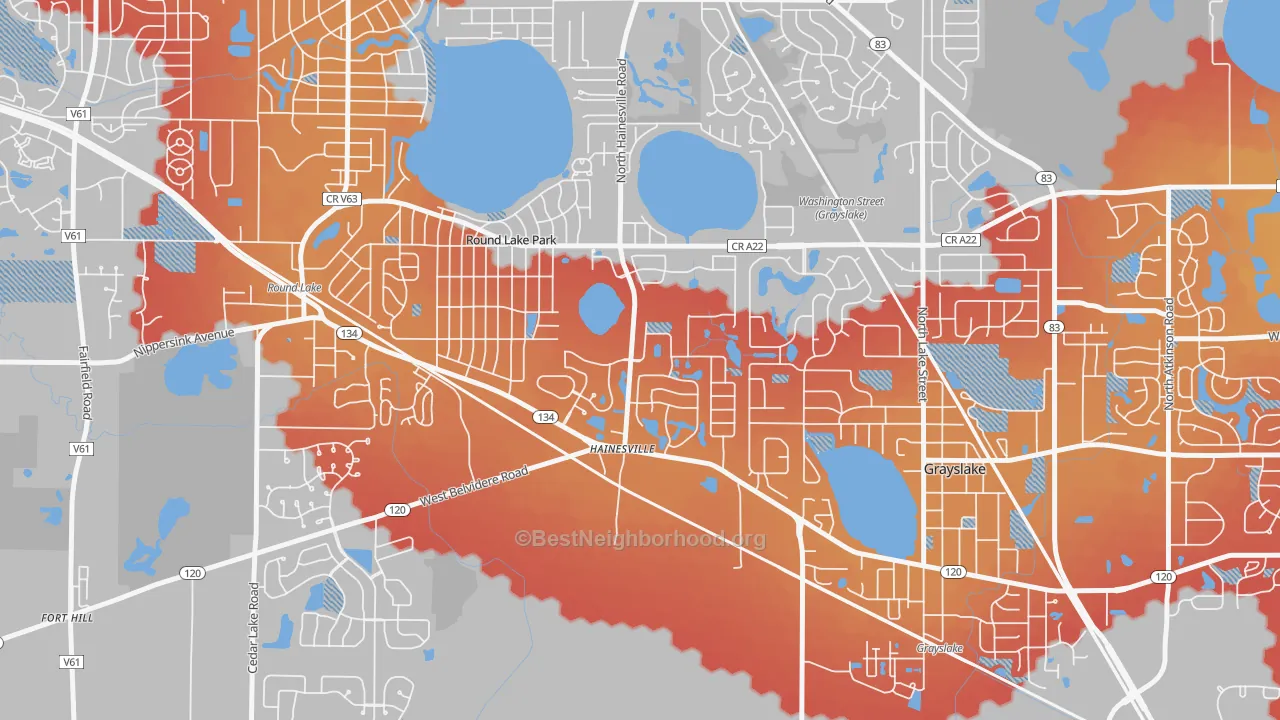Transit Grade map of Hainesville, IL
