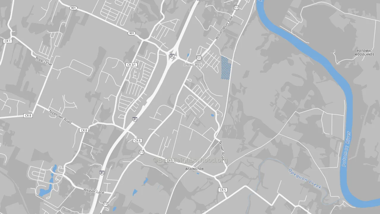 Transit Grade map of Hainesville, Martinsburg, WV