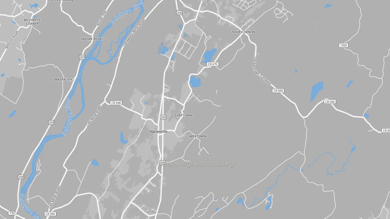 Transit Grade map of Hainesville, NJ