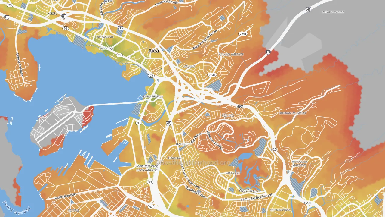 Transit Grade map of Halawa, HI