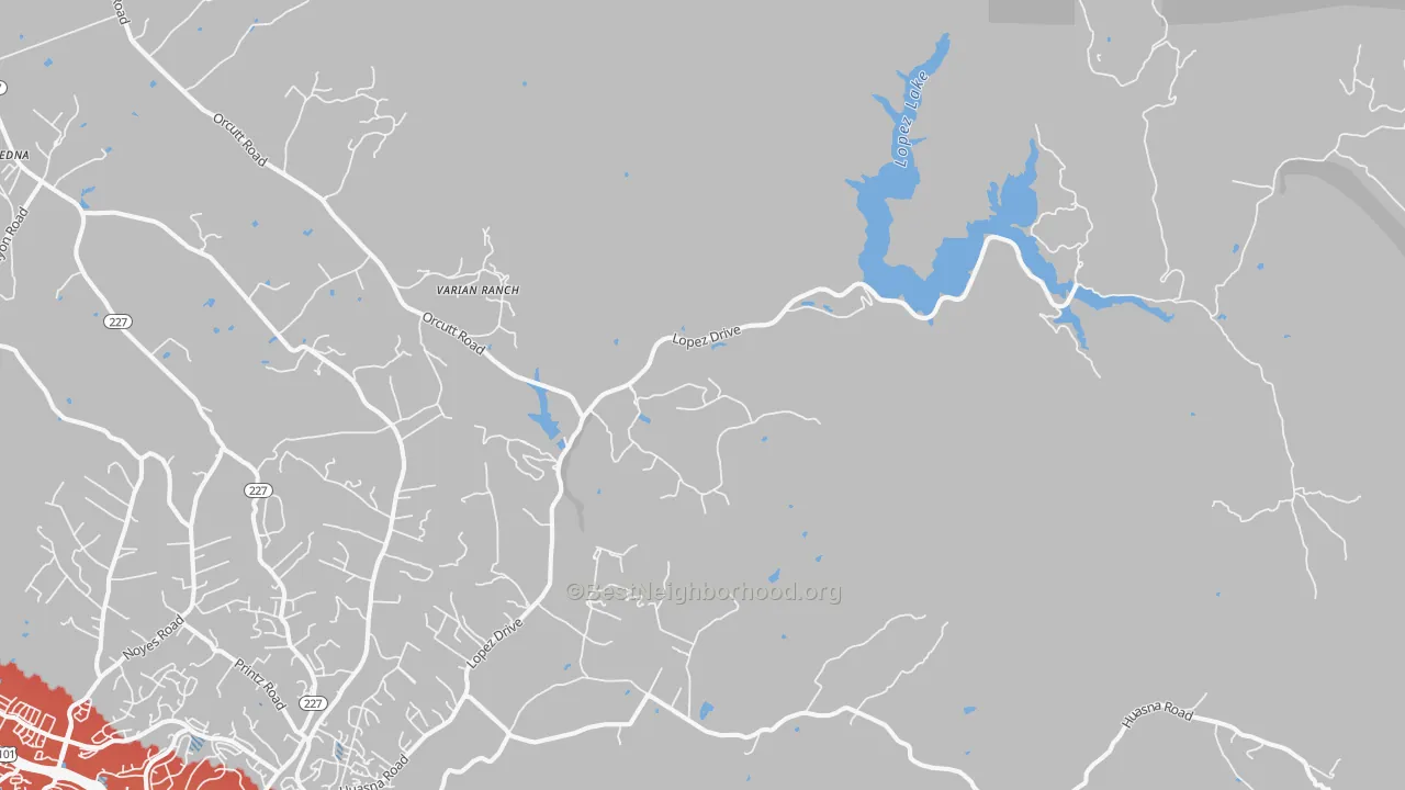 Transit Grade map of Halcyon, CA