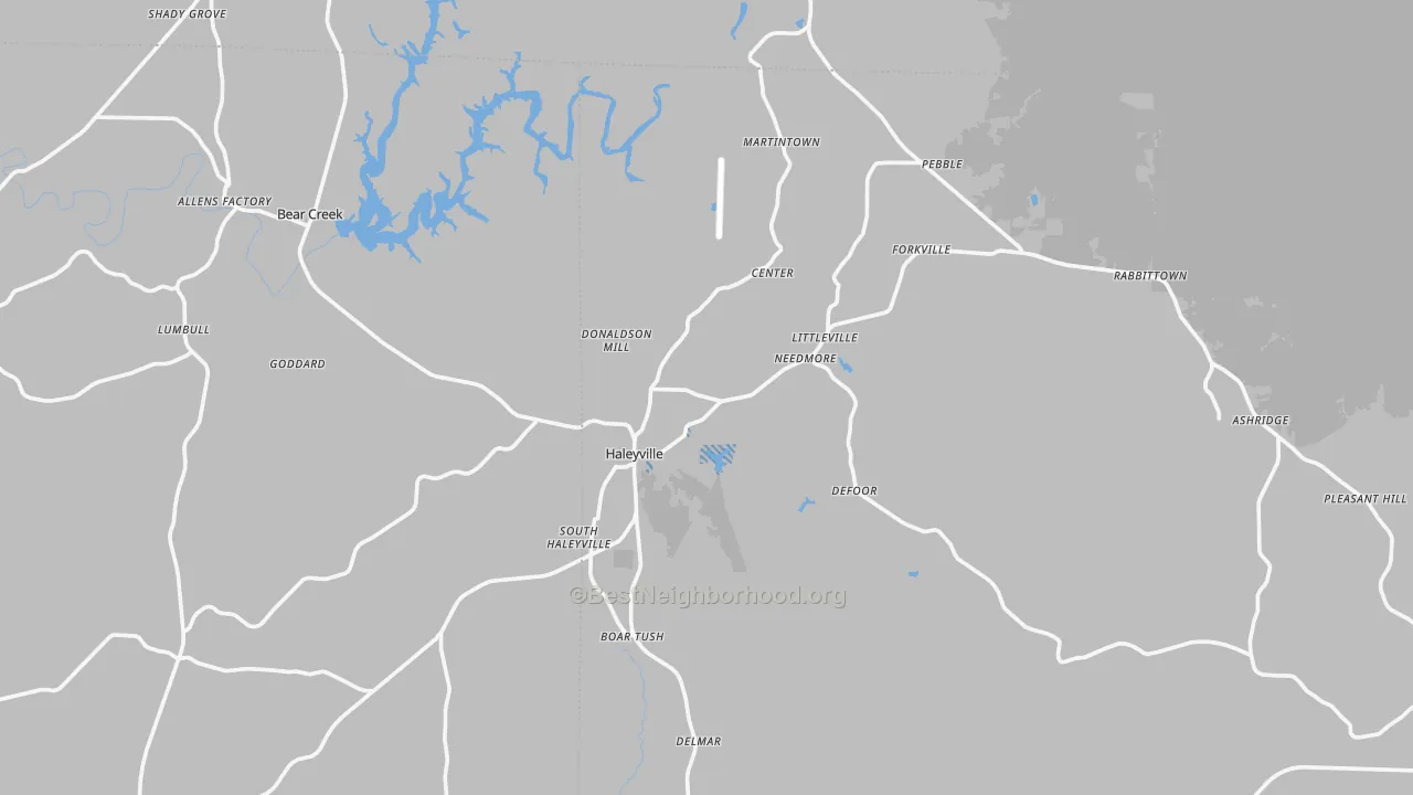 Transit Grade map of Haleyville, AL