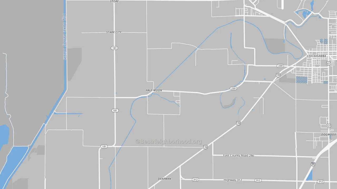 Transit Grade map of Half Moon, AR