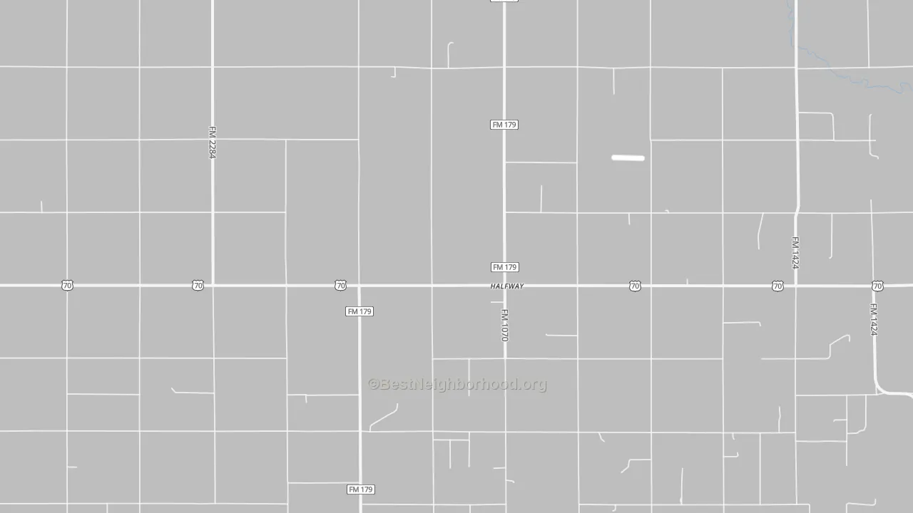 Transit Grade map of Halfway, TX