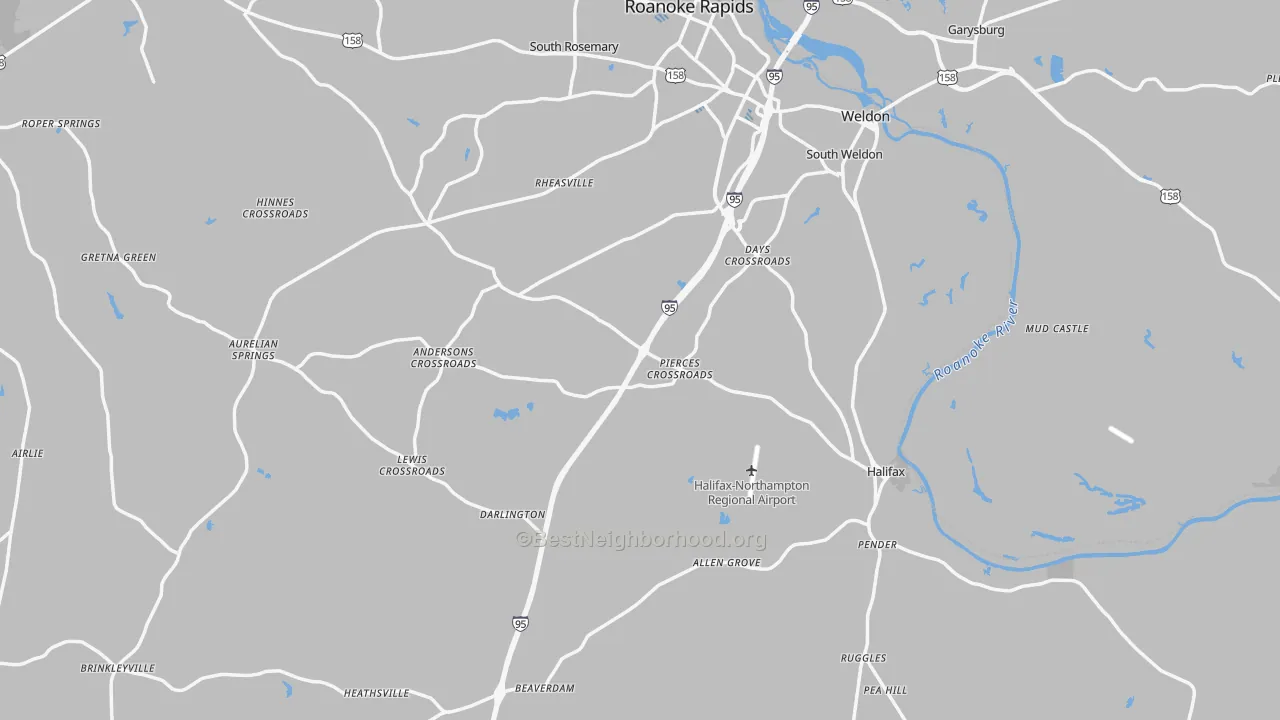 Transit Grade map of Halifax County, NC