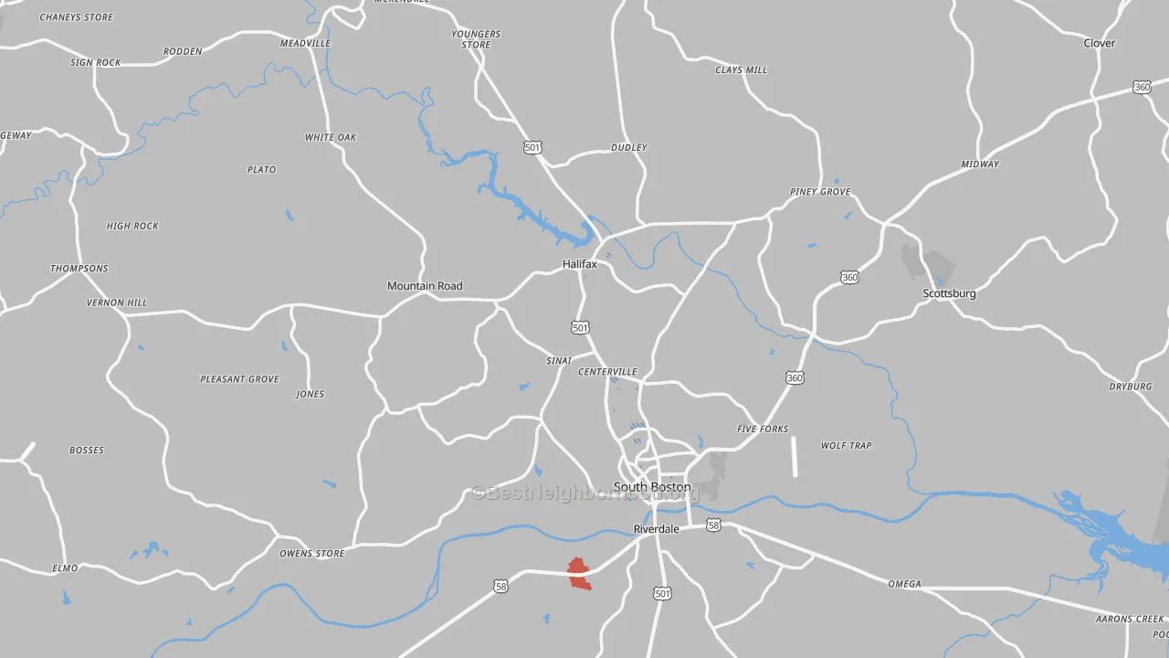 Transit Grade map of Halifax County, VA