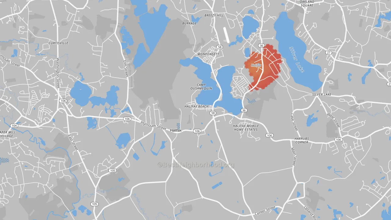 Transit Grade map of Halifax, MA