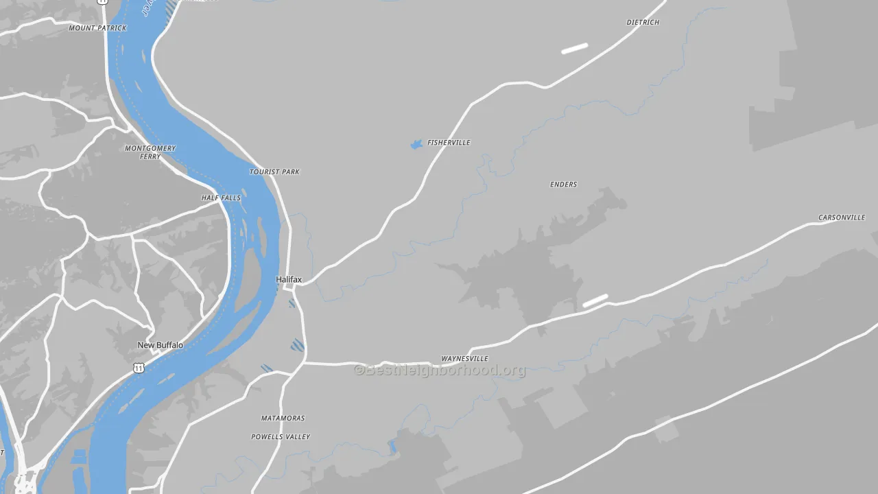 Transit Grade map of Halifax, PA
