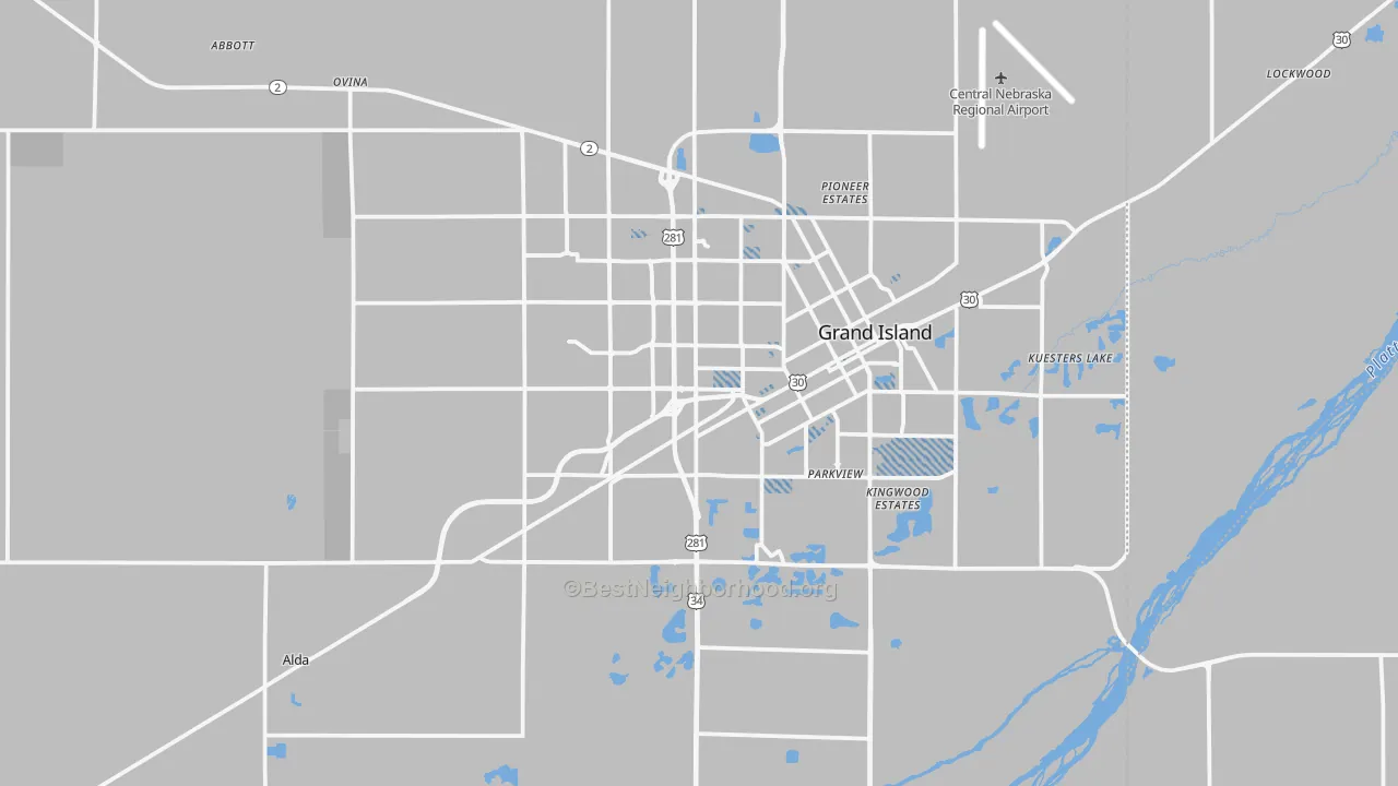 Transit Grade map of Hall County, NE