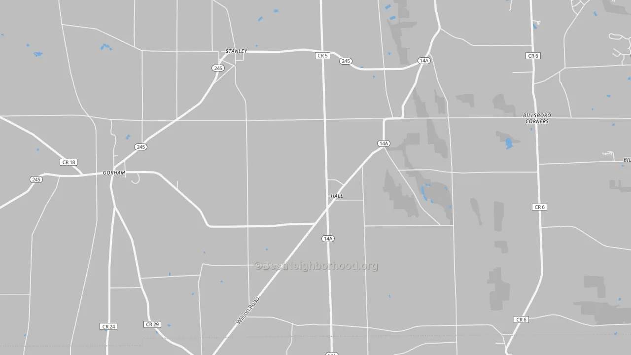 Transit Grade map of Hall, NY