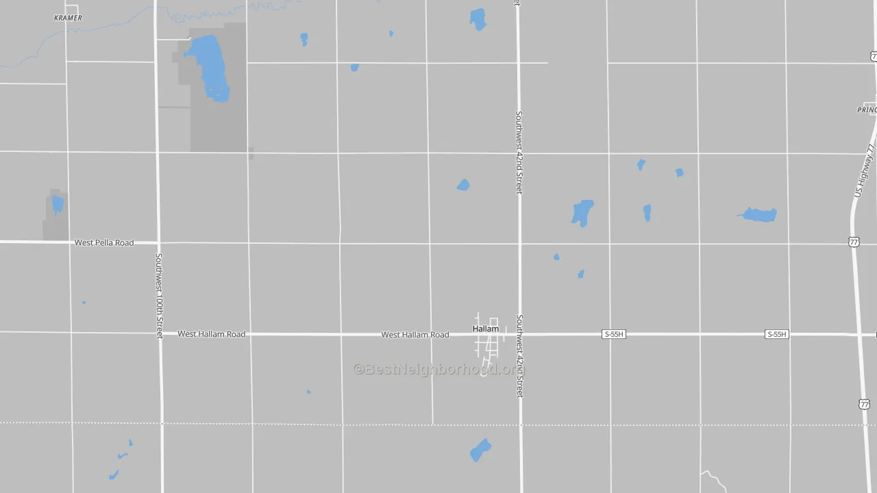 Transit Grade map of Hallam, NE