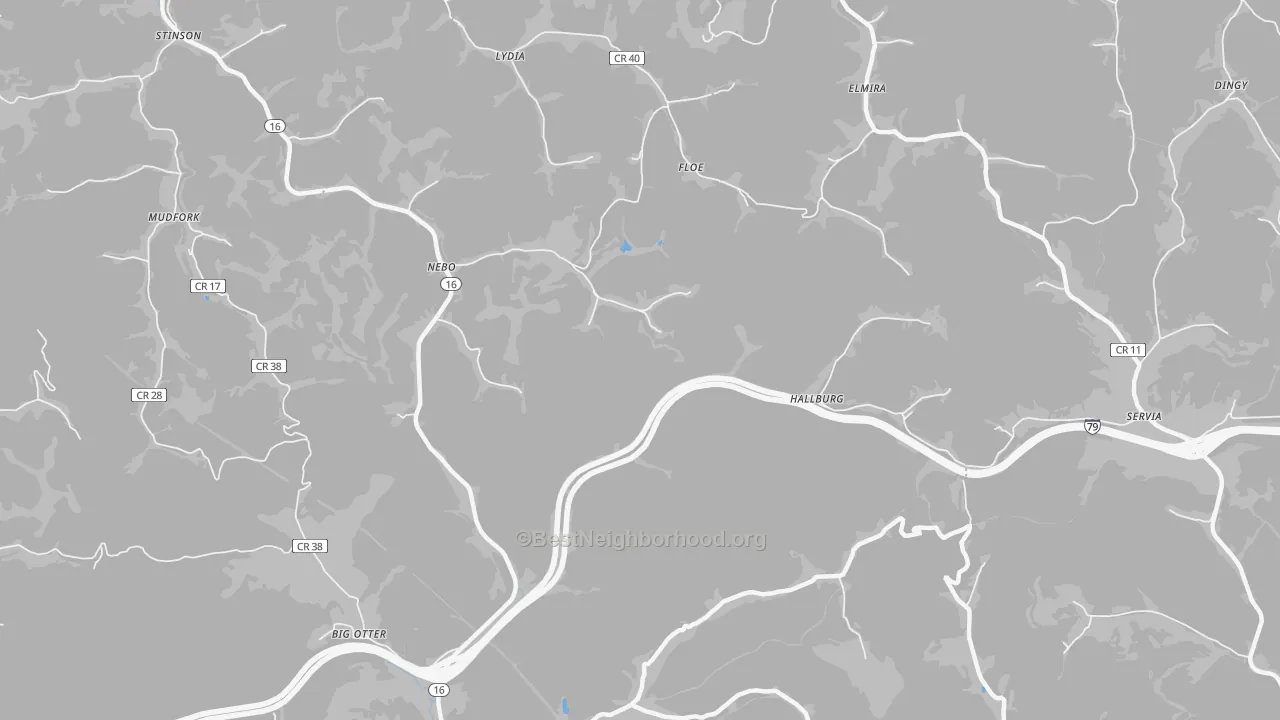 Transit Grade map of Hallburg, WV