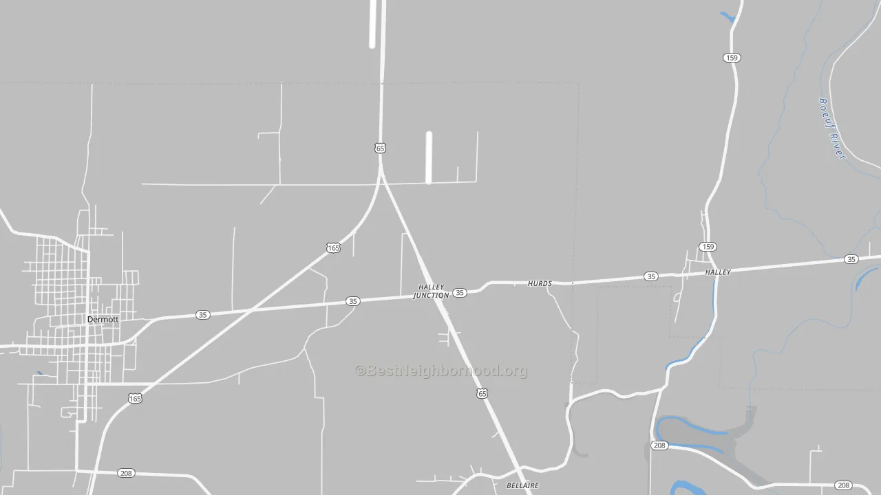 Transit Grade map of Halley Junction, AR