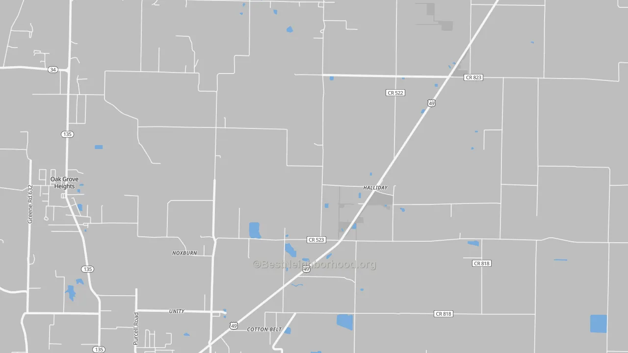 Transit Grade map of Halliday, AR