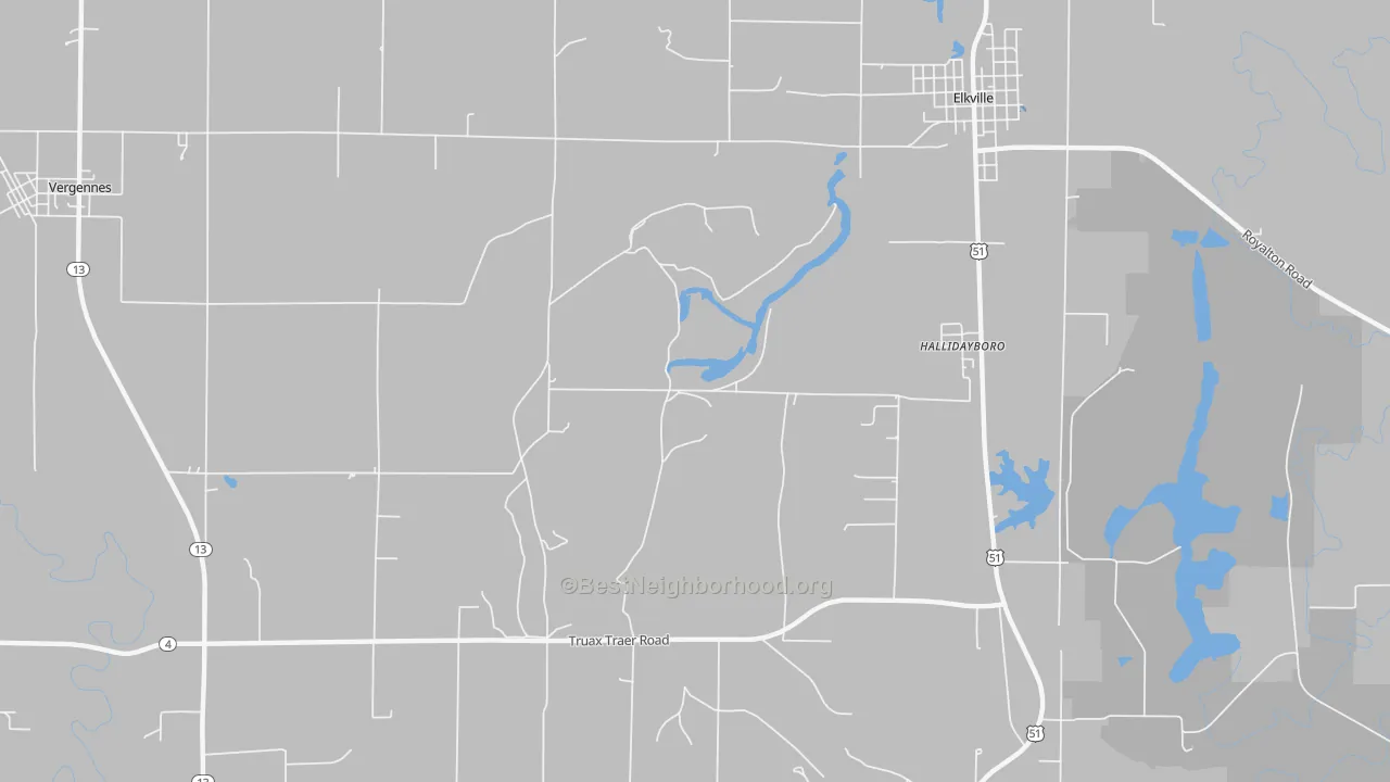Transit Grade map of Hallidayboro, IL