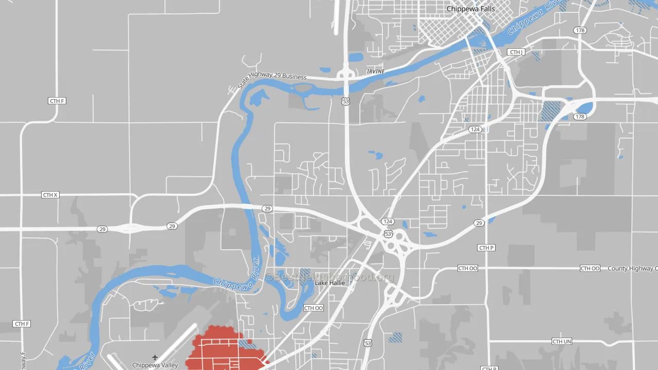 Transit Grade map of Hallie, WI