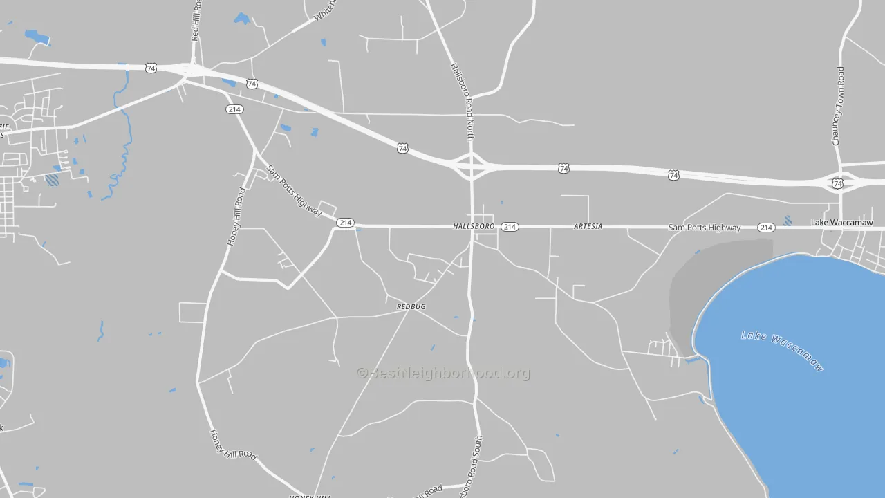 Transit Grade map of Hallsboro, NC