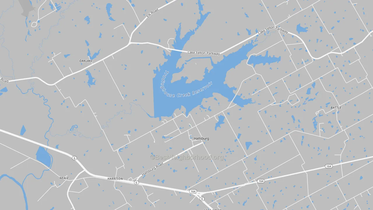 Transit Grade map of Hallsburg, TX