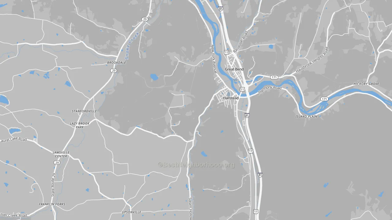 Transit Grade map of Hallstead, PA