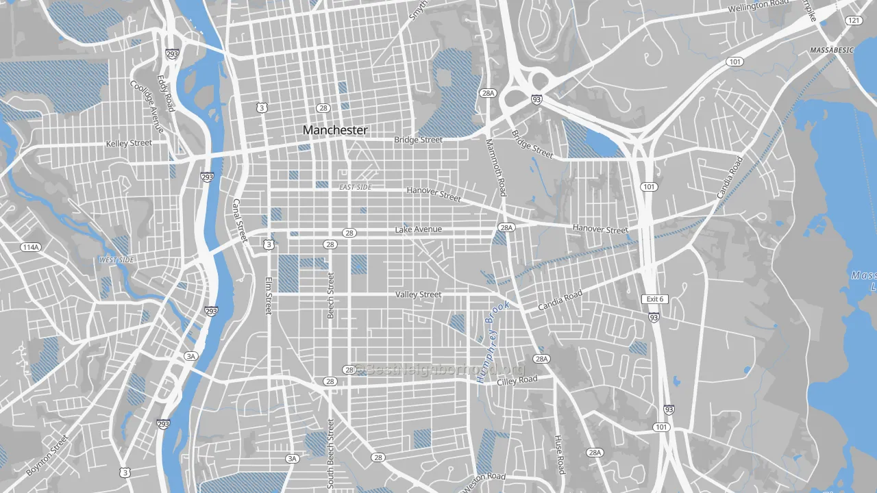 Transit Grade map of Hallsville, Manchester, NH