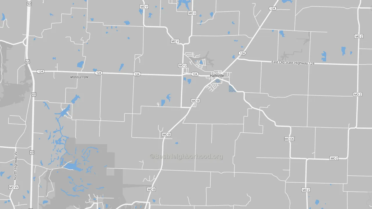 Transit Grade map of Hallsville, MO