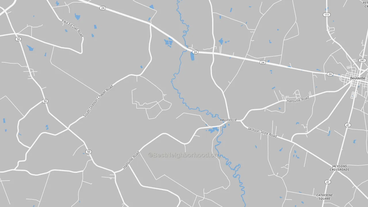 Transit Grade map of Hallsville, NC