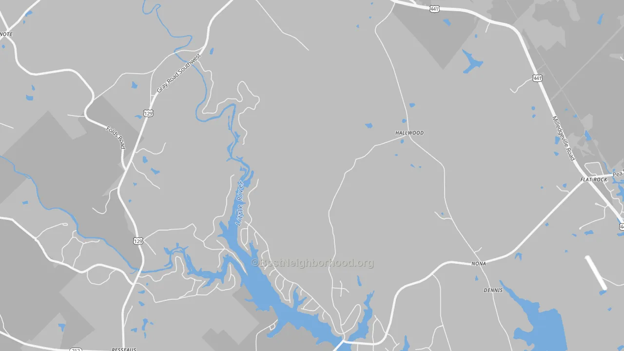 Transit Grade map of Hallwood, GA