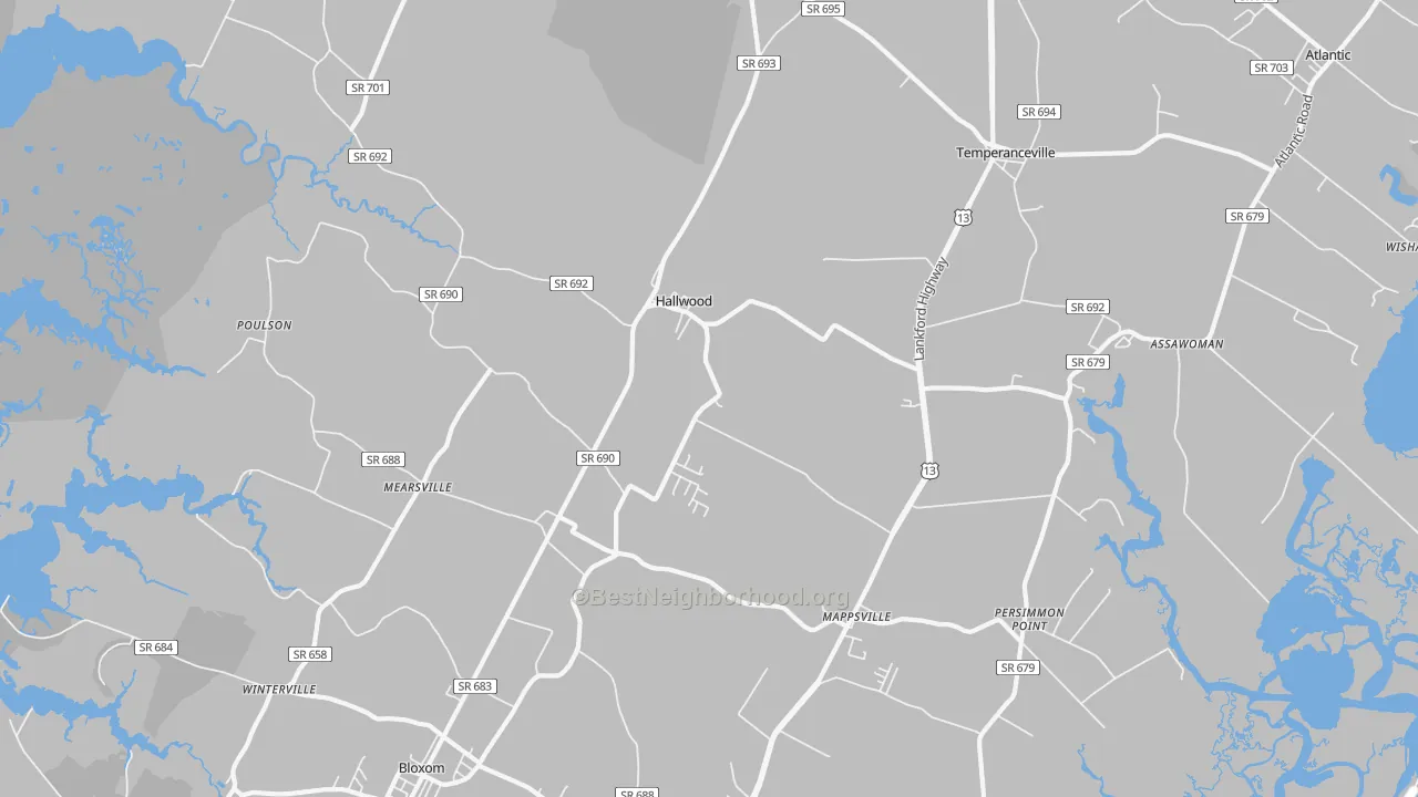 Transit Grade map of Hallwood, VA