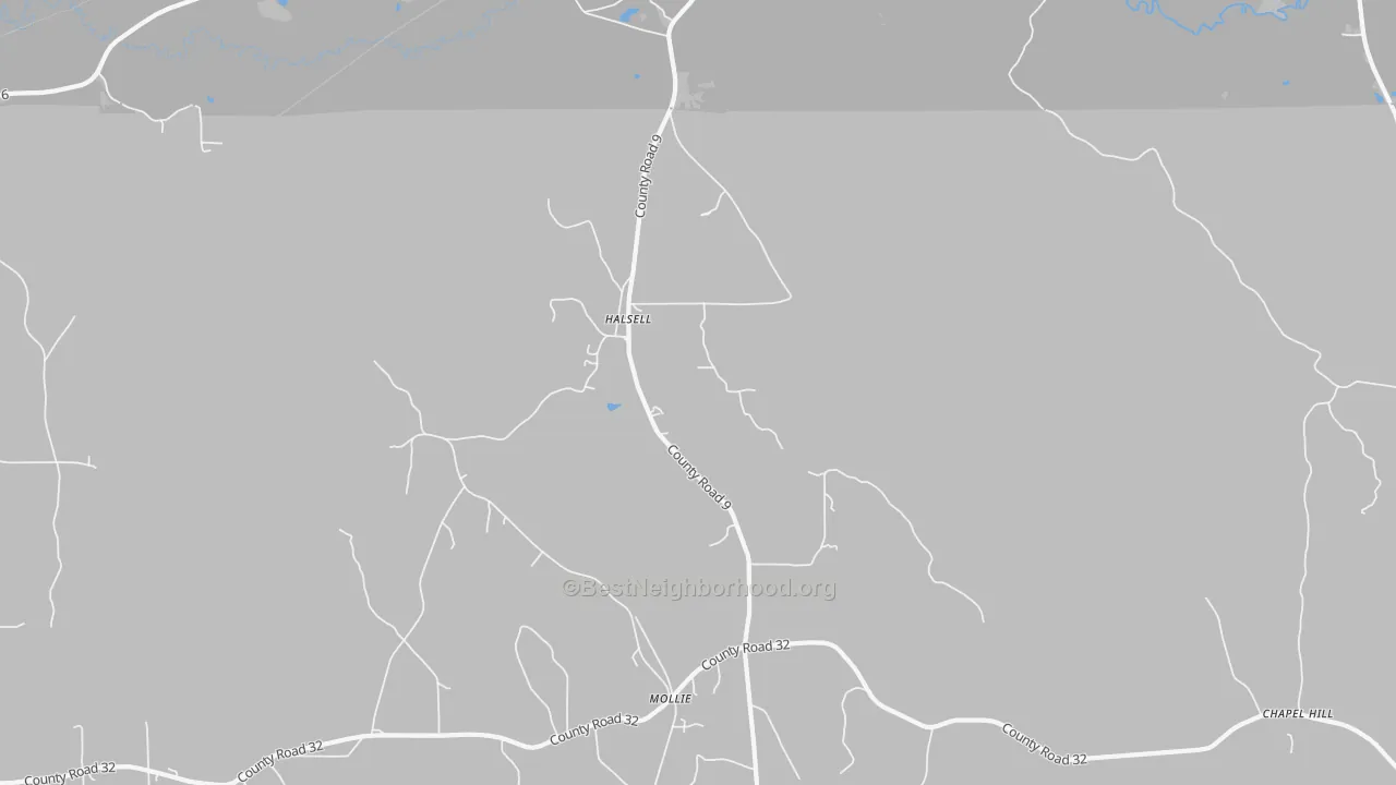 Transit Grade map of Halsell, AL