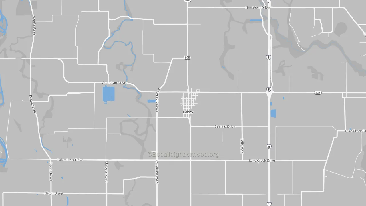 Transit Grade map of Halsey, OR