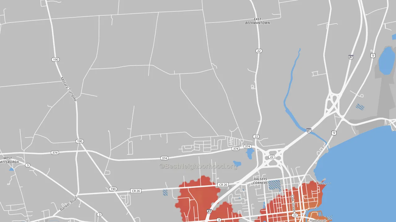 Transit Grade map of Halseys Corners, NY