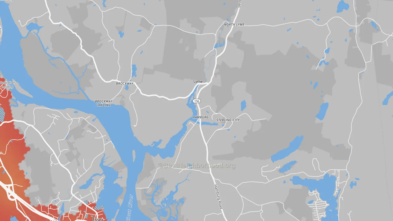 Transit Grade map of Hamburg, CT