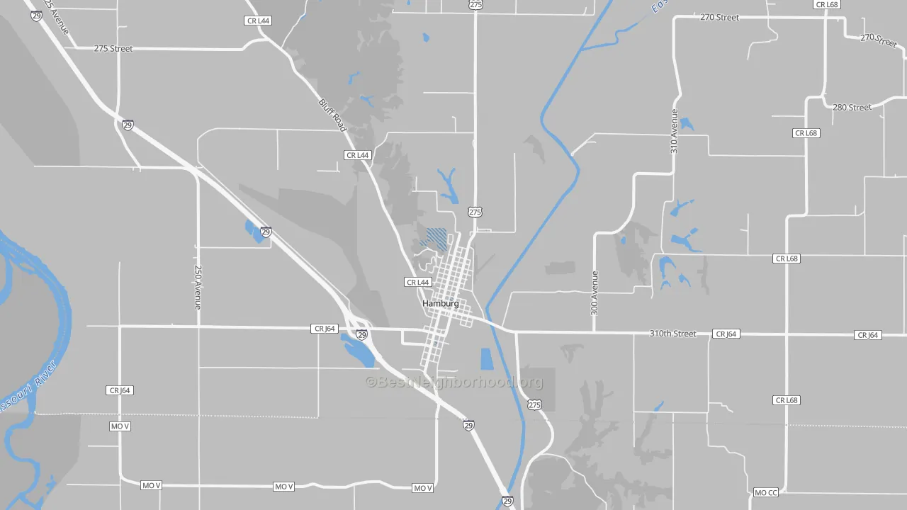 Transit Grade map of Hamburg, IA