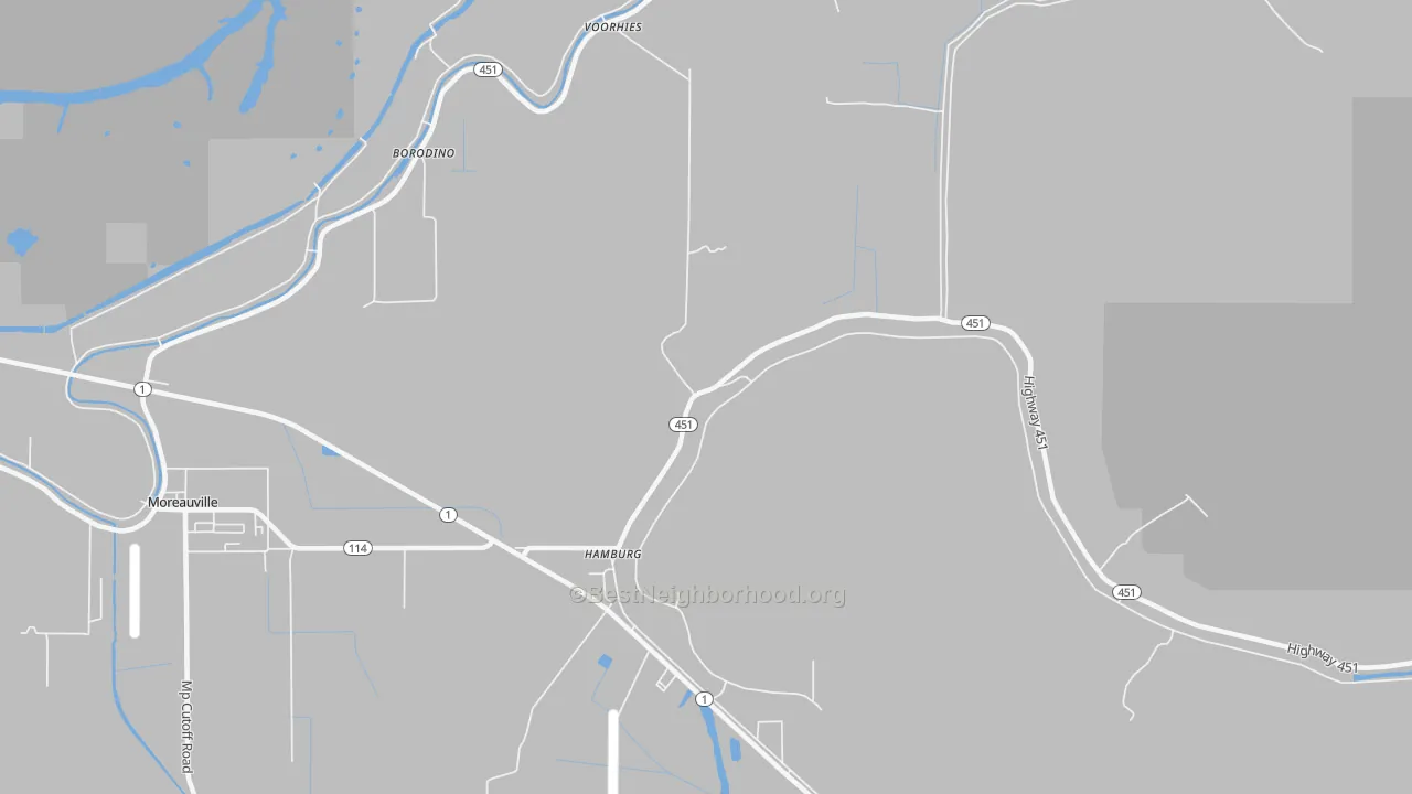 Transit Grade map of Hamburg, LA