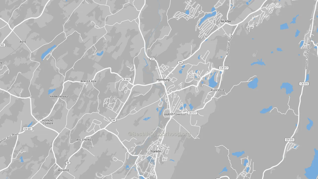 Transit Grade map of Hamburg, NJ