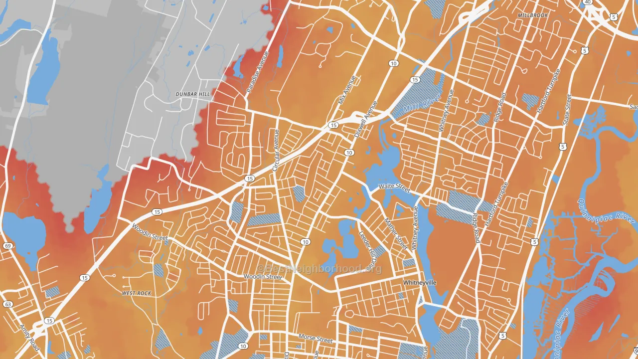 Transit Grade map of Hamden Plains, Hamden, CT