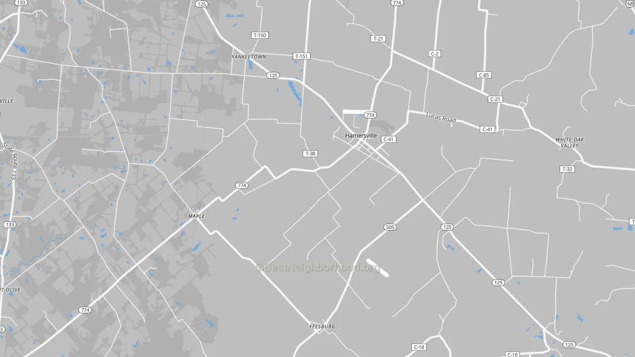Transit Grade map of Hamersville, OH