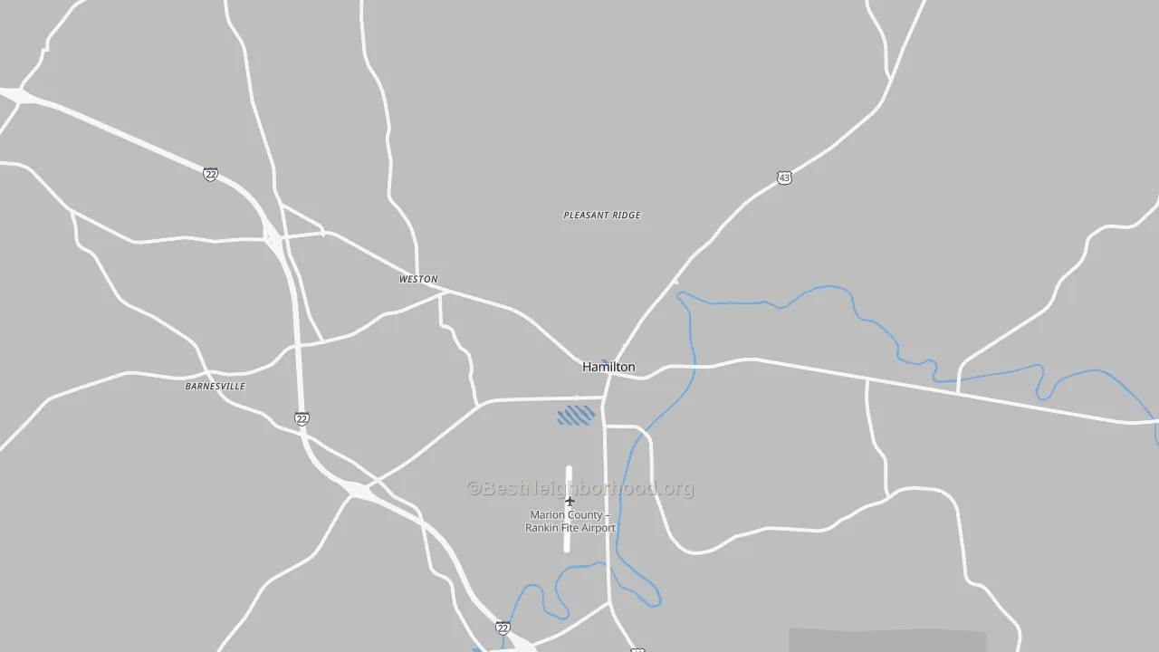 Transit Grade map of Hamilton, AL