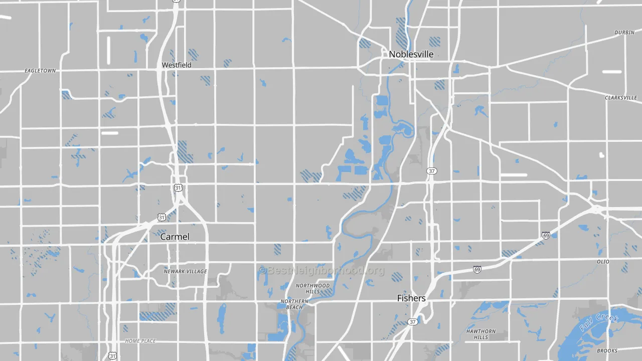 Transit Grade map of Hamilton County, IN