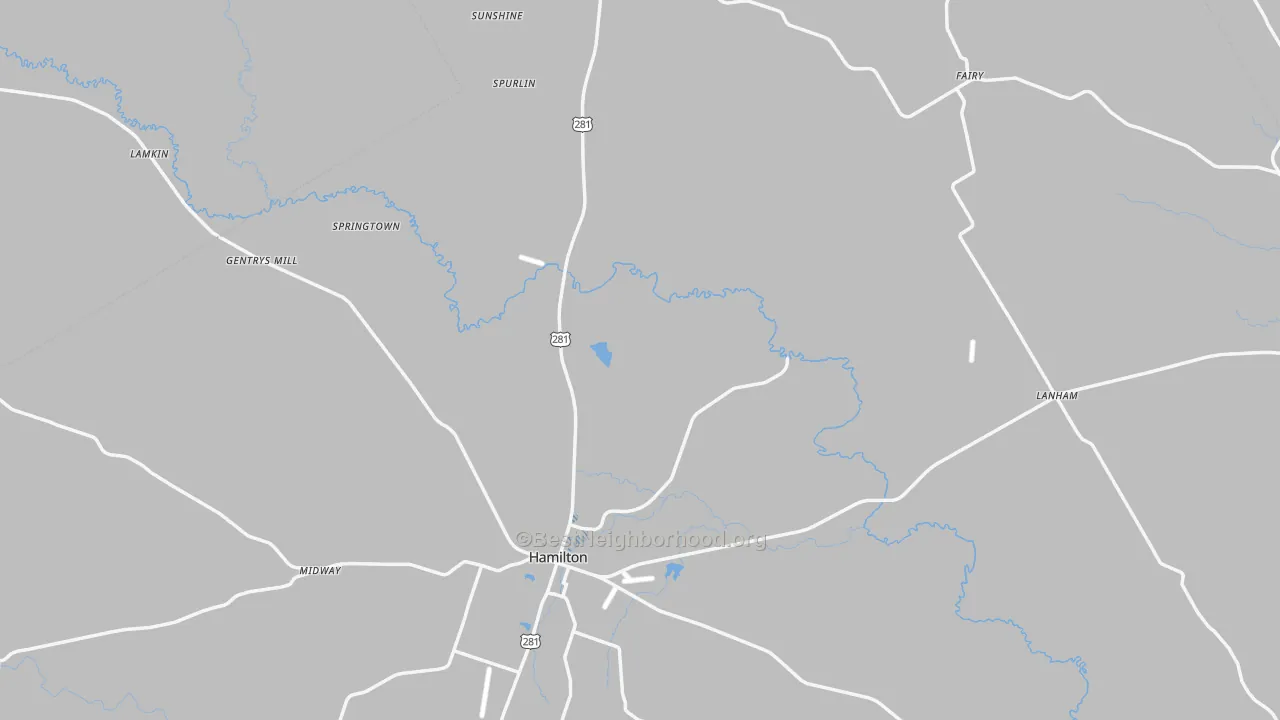 Transit Grade map of Hamilton County, TX