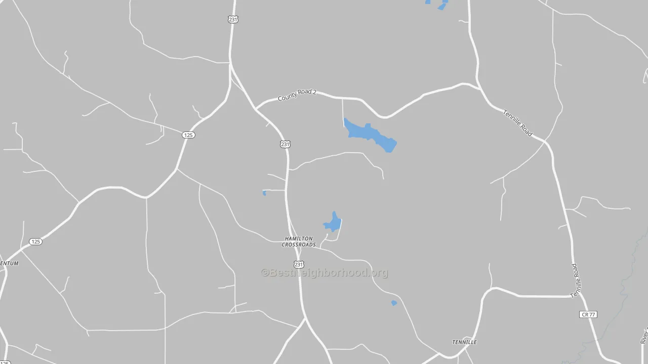 Transit Grade map of Hamilton Crossroads, AL
