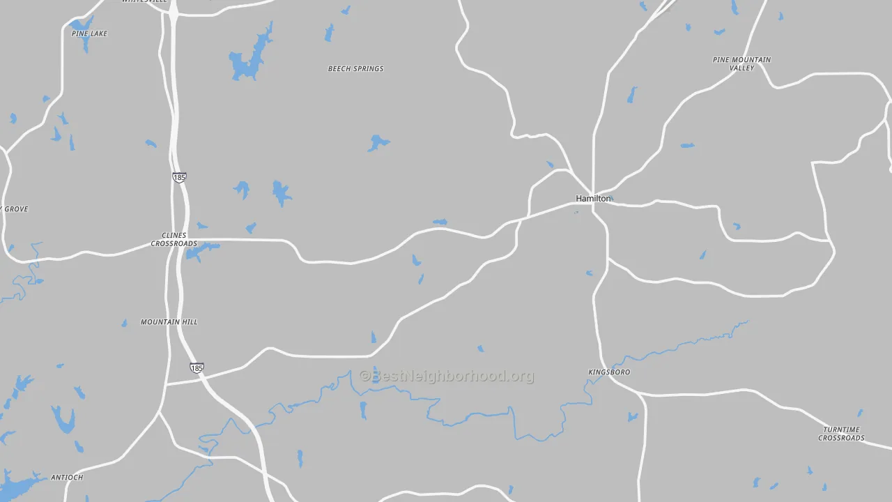 Transit Grade map of Hamilton, GA