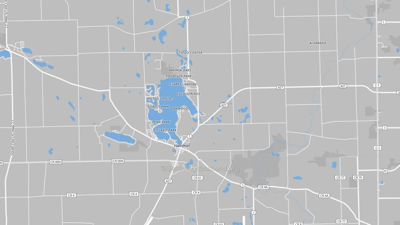 Transit Grade map of Hamilton, IN