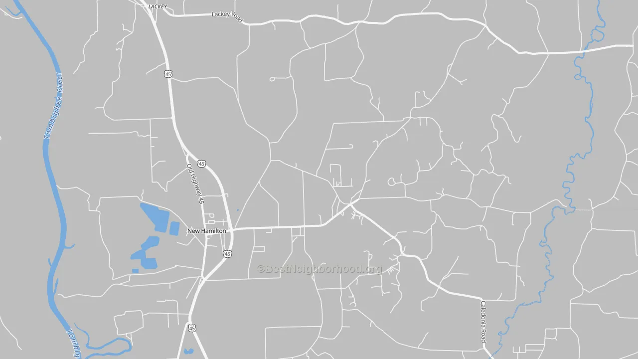 Transit Grade map of Hamilton, MS