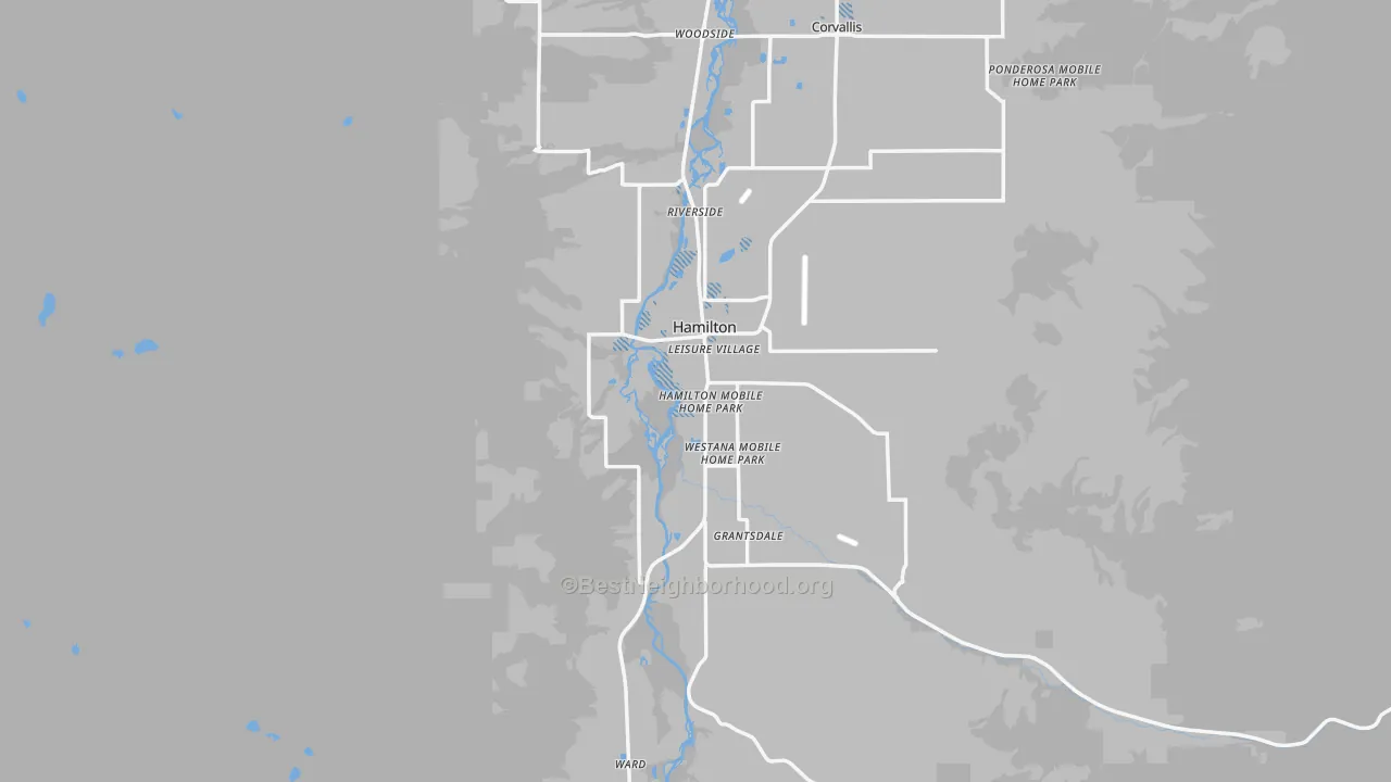 Transit Grade map of Hamilton, MT