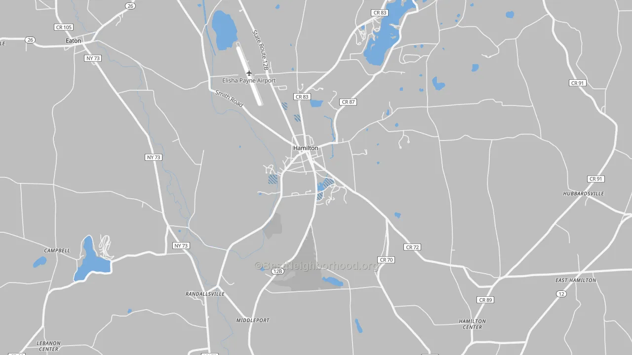 Transit Grade map of Hamilton, NY