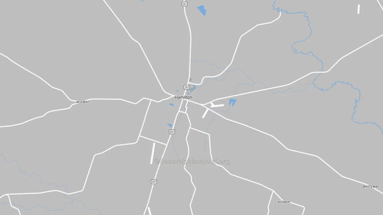 Transit Grade map of Hamilton, TX